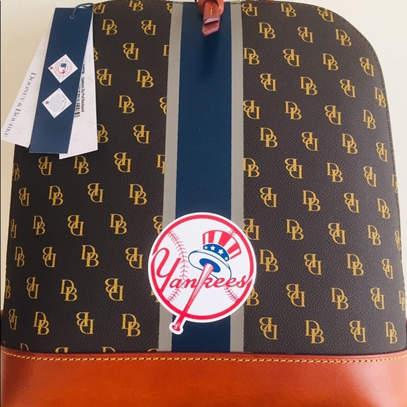Dooney & Bourke Yankees Zip Pod Backpack Brown MSRP $288.00 Brand New - Picture 1 of 7
